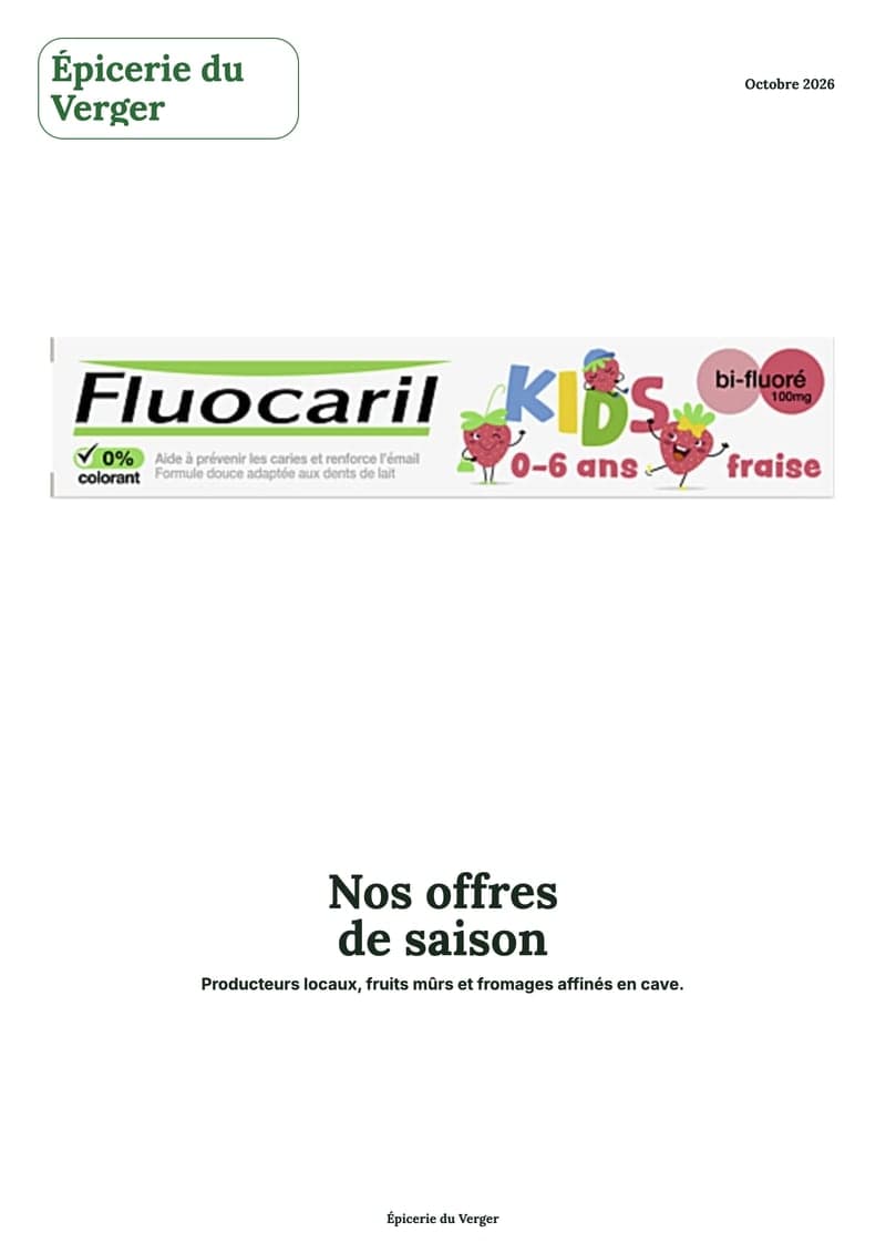Couverture de catalogue — Épicerie fine
